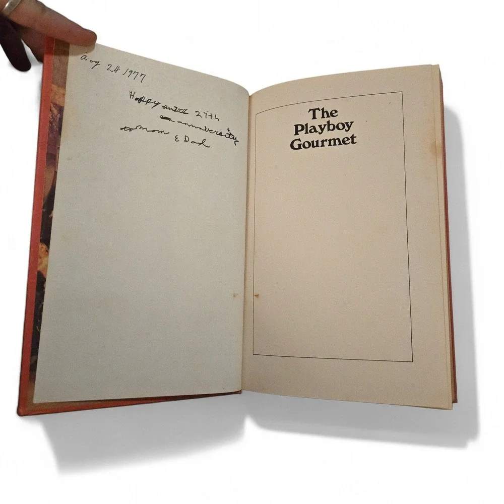 VTG The Playboy Gourmet Cookbook Thomas Mario Red Hardcover Dust Jacket 1977 USA